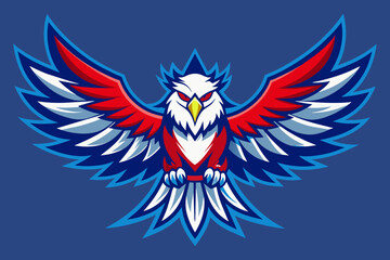 eagle wings with blue, white and red color vector illustration 