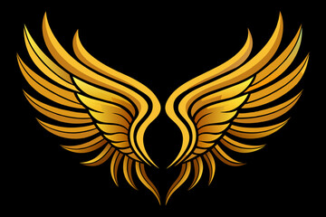 Golden wings vector illustration 