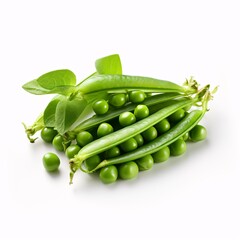 a group of peas on a white background