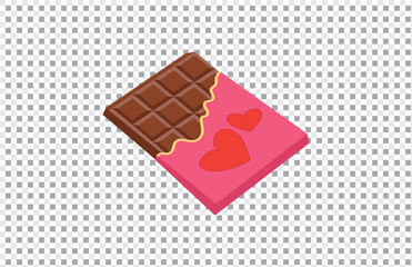 Chocolate bar icon. Flat illustration of chocolate bar vector icon for web design. Chocolate vector icon isolated on transparent background, Chocolate logo design.