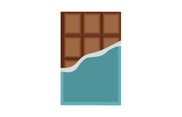 Chocolate bar icon. Flat illustration of chocolate bar vector icon for web design. Chocolate vector icon isolated on transparent background, Chocolate logo design.