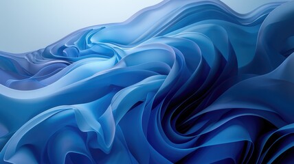 Flowing Blue Abstract Swirls Artwork Design - This image captures the essence of movement with its swirling blue abstract design, suggestive of deep ocean currents