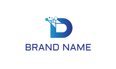 Business corporate letter D logo design vector. Colorful digital letter icon template for technology. Pixel logotype