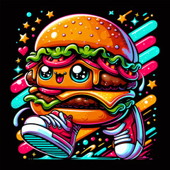 cartoon burger vector illustration 