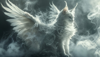 wings white cat