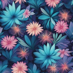 Fototapeta na wymiar Luminous Floral Tapestry