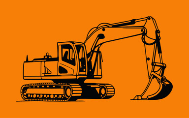 Excavator logo template vector. Heavy equipment logo vector for construction company. Creative excavator illustration for logo