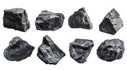 Set of coals isolated on a white background. With clipping path