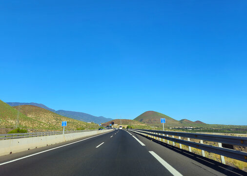 Sourthern highway TF1, Island Tenerife, Canary Islands, Spain, Europe.