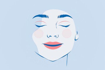 Relaxed Woman with Closed Eyes Illustration