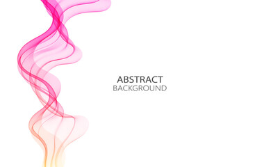 Pink-orange vertical transparent wave lines on a white background