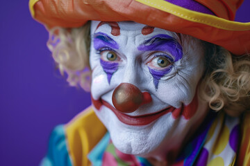 Colorful Clown Face Portrait