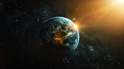 Obraz premium solar system planet earth in space AI Generative