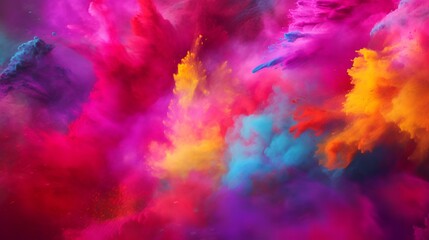 Obraz na płótnie Canvas Close up of Holi powder on a colorful background