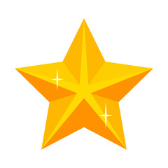 Gold star isolated on a white background