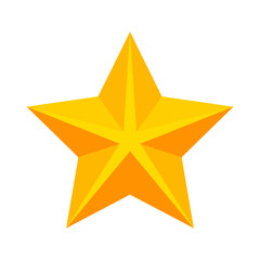 Gold star isolated on a white background