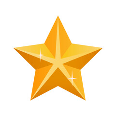 Gold star isolated on a white background