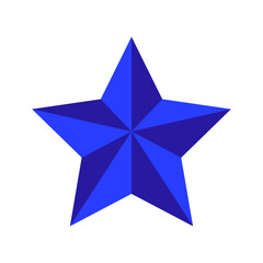 Blue star isolated on a white background