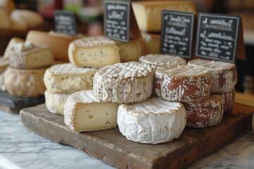 Artisanal cheese shop, highlighting the artisan craftsmanship and centuries-old cheese-making traditions of France
