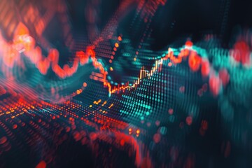 An image depicting an abstract background with a business digital graph chart, symbolizing stock trade market and growth investment. 