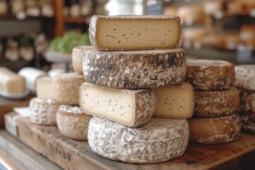Artisanal cheese shop, highlighting the artisan craftsmanship and centuries-old cheese-making traditions of France