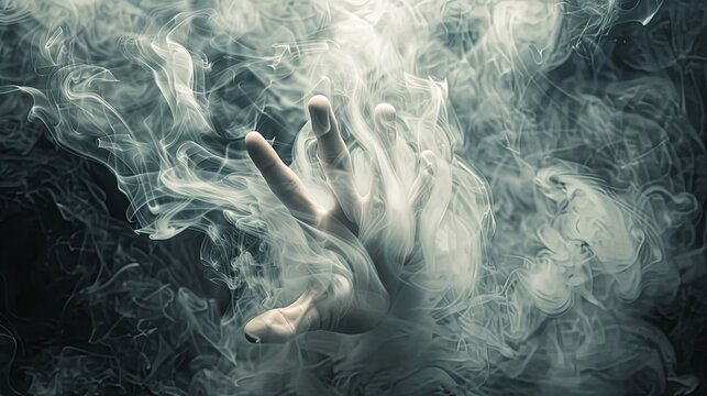 hand with smoke