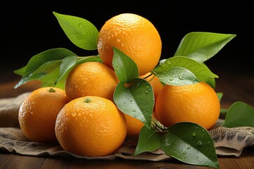 Isolated tangerines. Half of peeled tangerine and whole tangerine or orange fruit , generative IA