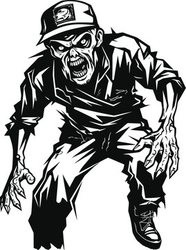 Vengeful Vector Artwork Depicting a Zombie in Cargo Pants Seeking Retribution for Its Fate