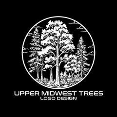 Upper Midwest Trees Vector Logo Design