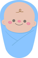 mothers day cartoon cute newborn infant baby boy vector illustration