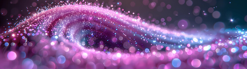 Immersive in its intricacy, a macro closeup captures the mesmerizing dance of a sparking purple...