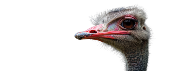 A portrait of the ostrich bird looking for the camera.