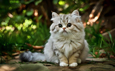 Naklejka na ściany i meble Beautiful little cat,