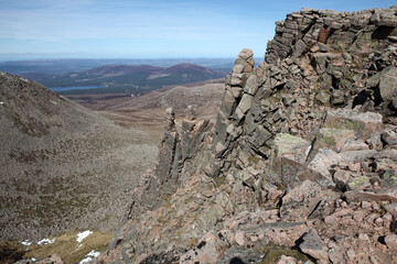 Cairn Gorm and the northern corries - Creag An Leth-Choin - Lurcher's crag from Cairn Lochan - Aviemore - Scotland - UK
