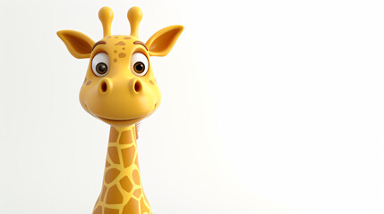 Cute giraffe cartoon character. 3D rendering.
