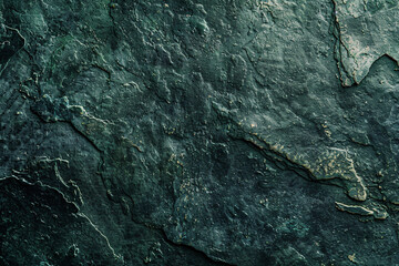 Close up texture of dark slate rock with subtle green moss - obrazy, fototapety, plakaty