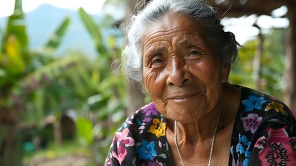 portrait of an old person. Central American Latina Grandma: A Portrait of Culture and Wisdom	
 - obrazy, fototapety, plakaty