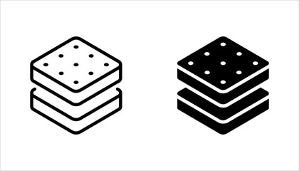 Mattress flat line icon set. Bedding sign. vector illustration on white background