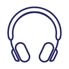Headphones earphones flat icon. Headset silhouette. Vector illustration. 
