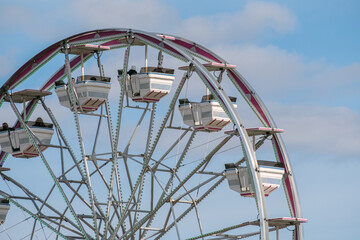 A Ferris wheel at the fairgrounds.