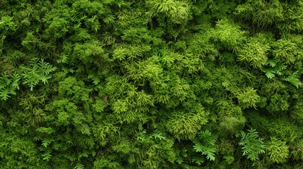 lush green moss covers the ground in a dense carpet - obrazy, fototapety, plakaty