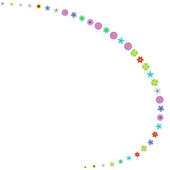 Colorful flower curve. 3d rendering.	