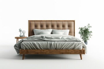 Elegant Wooden Headboard and Footboard Bed