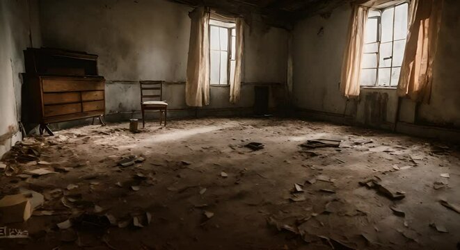 Half abandoned spooky room Video