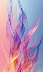  Soft pastel waves flowing in a serene abstract flame design.