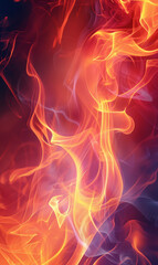 A vivid and intense abstract pattern resembling flowing flames.