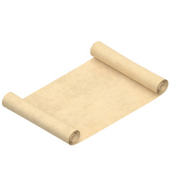 3D rendering illustration of a paper scroll