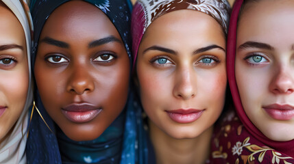 Portrait of four women with differnt ethnicity