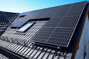 Odnawialne źródła energii, zielona energia ze słońca, panele fotowoltaiczne, instalacja.
