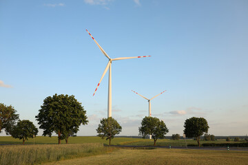 Renewable energy windmills on the field wiatraki na tle polskiego pola  © MR. Stanek